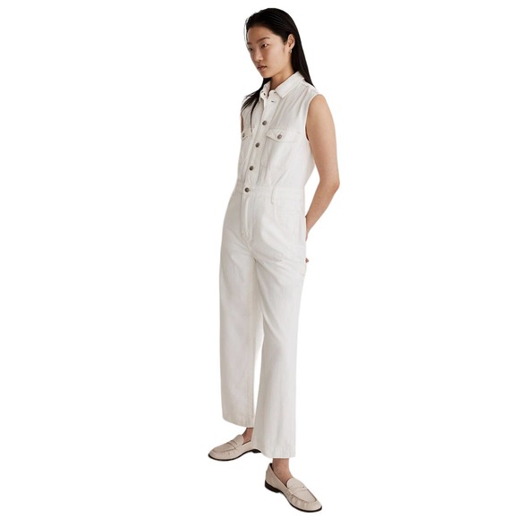 Madewell White Sleeveless Jumpsuit - Picture 2 of 7